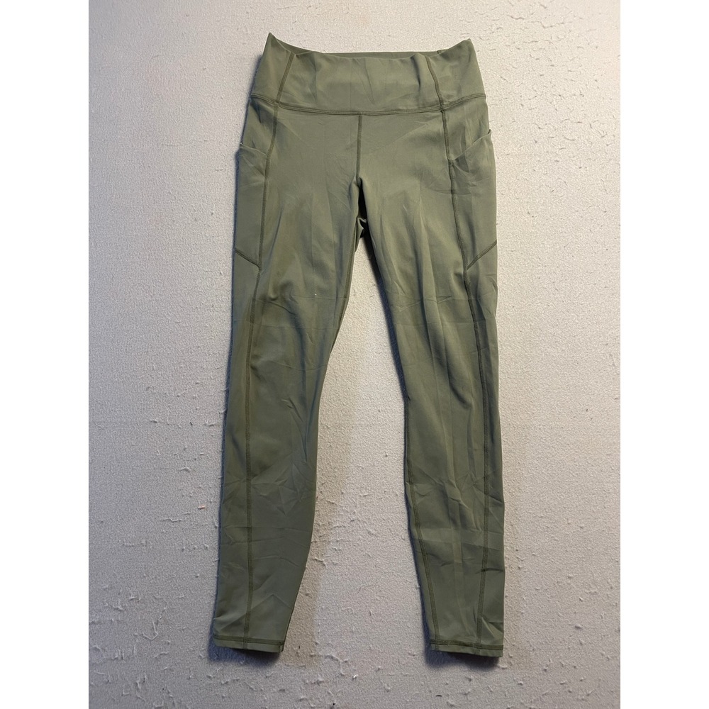 Fabletics PureLuxe Leggings Polyester Spandex Olive Green Medium Womens